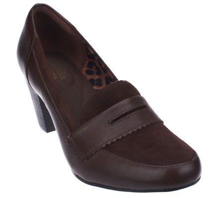 Clarks Bendables Sapphire Eos Leather Loafer Pumps - A226119