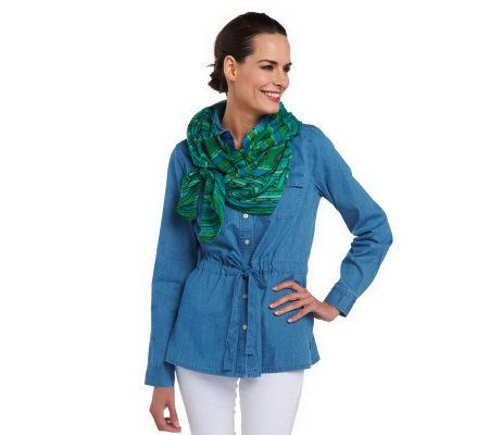 Isaac Mizrahi Live! 28x72 Southwest Stripe Scarf - A227319