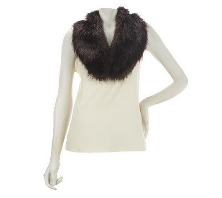 Dennis Basso Faux Fur Removable Collar Scarf - A227719