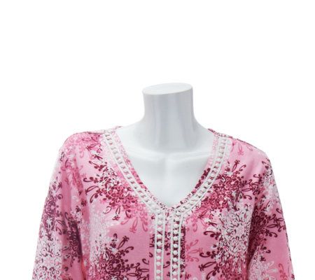 Stan Herman Floral Menagerie Printed Jersey Caftan