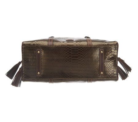 Dooney & Bourke Pearly Python Embossed Leather Domed Buckle Satchel