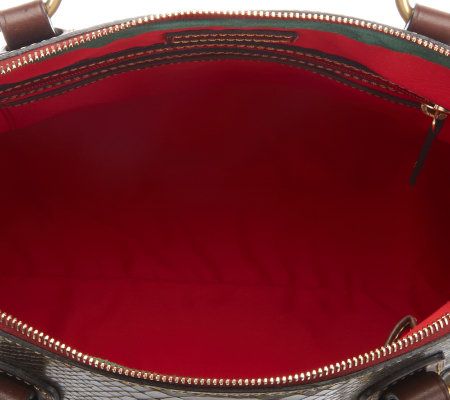 Dooney & Bourke Pearly Python Embossed Leather Domed Buckle Satchel