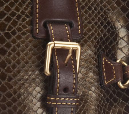 Dooney & Bourke Pearly Python Embossed Leather Domed Buckle Satchel