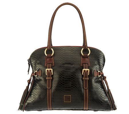 Dooney & Bourke Pearly Python Embossed Leather Domed Buckle Satchel - A229519