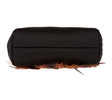 Lee Sands Peacock Feather Pouch Handbag