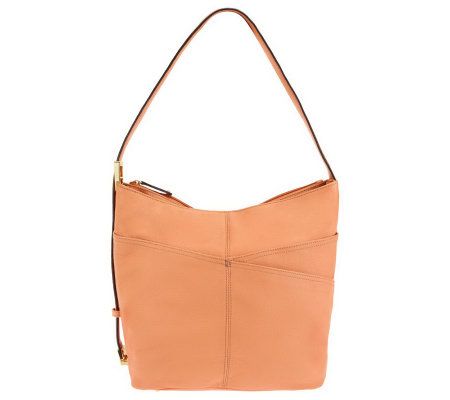 Tignanello Pebble Leather Bucket Hobo with Adjustable Shoulder Strap - A231019