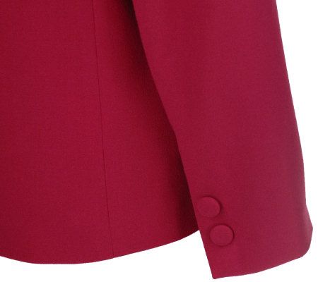 As Is Bob Mackies Stretch Crepe Beaded Scarf Jacket