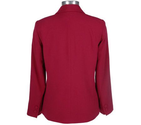 As Is Bob Mackies Stretch Crepe Beaded Scarf Jacket