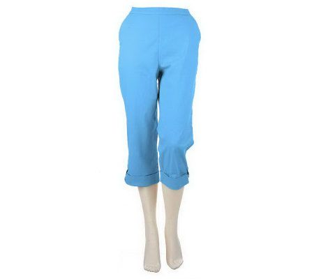 As Is Denim & Co. Classic Waist Stretch Twill Cuffed Capri Pant - A237219