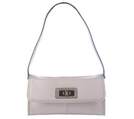 Isaac Mizrahi Live! Leather Demi Bag with Croco Embossed Trim - A202420