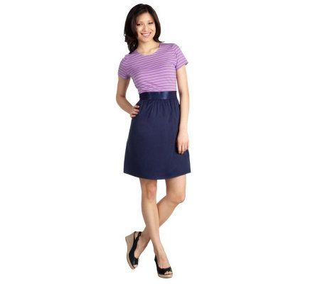 Isaac Mizrahi Live! Short Sleeve Scoop Neck Dress - A213120