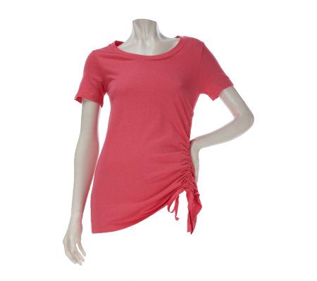 LOGO by Lori Goldstein Knit Top with Grosgrain Ribbon Tie