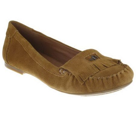 B. Makowsky Suede Moccasins w/Fringe Detail - A219420