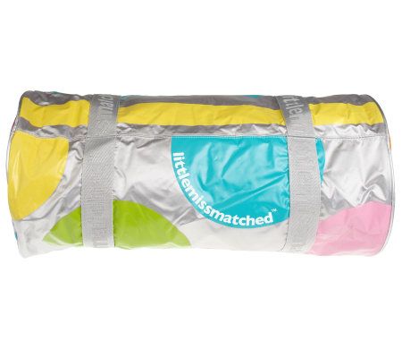 little missmatched PolkaDot&Stripe Metallic Silver Duffle Bag