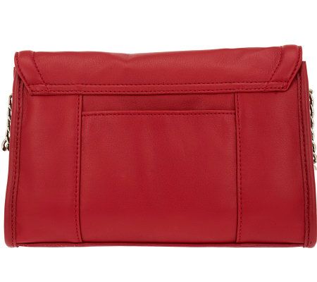 Tignanello Glove Leather Crossbody Bag with Animal and Chain Accent