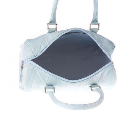 Lee Sands Eelskin Double Handle Satchel Bag