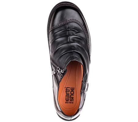 Kalso Earth Invoke Leather Slip-on Shoes withRuching