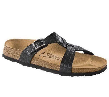 Birkis Sylt Quilt Embossed Cross Strap Sandals - A327020
