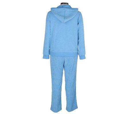 Denim & Co. StretchMoleskin Hooded Cardigan and Drawstring Waist Pants