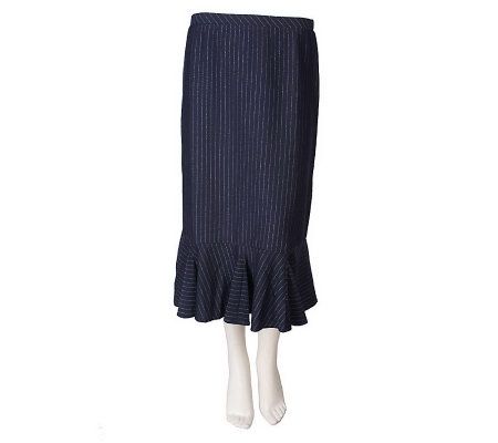 George Simonton Metallic Flounce Hem Knit Skirt - A91820