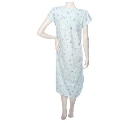 Carole Hochman Scribbled Rose Flutter Sleeve Gown