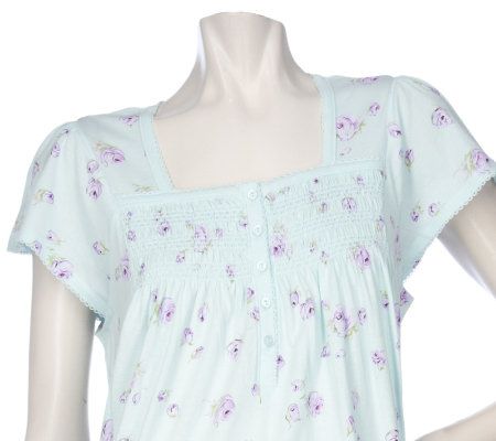 Carole Hochman Scribbled Rose Flutter Sleeve Gown