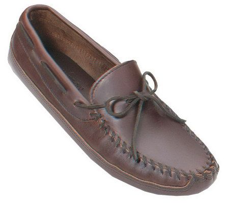 Minnetonka Mens Double Bottom Softsole Moccasins - Dark Brown - A208721