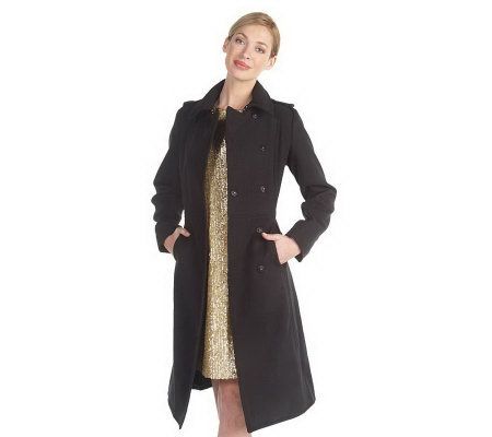 Luxe Rachel Zoe Snap Front Coat with Removable Belt - A210921