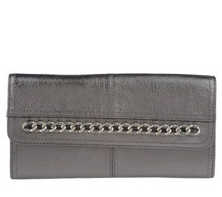B.Makowsky Glove Leather Wallet with Chain Detail - A211721