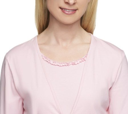 Denim & Co. Elbow Sleeve Duet Cardigan with RuffleTrim