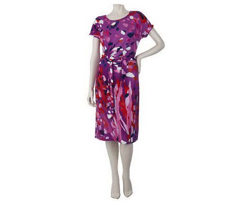 Kelly by Clinton Kelly Printed Side Tie Knit Dress - A214721