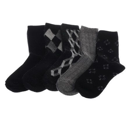 Passione Angelico Set of 5 Cashmere Blend Crew Socks - A216821