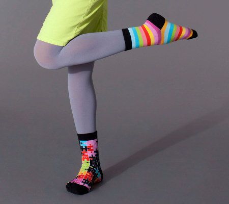 little missmatched CrazyCoordinate Stripes & Dots Crew Socks