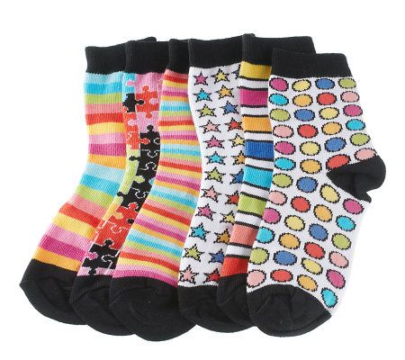 little missmatched CrazyCoordinate Stripes & Dots Crew Socks