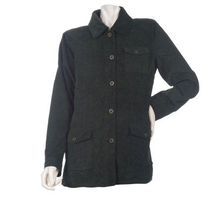 Denim & Co. Long Sleeve Corduroy Barn Jacket w/ Sherpa Lining - A218921