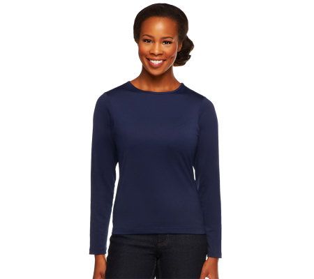 Susan Graver Essentials Butterknit Long Sleeve T-Shirt - A2221
