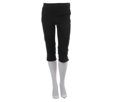 LOGO by Lori Goldstein Stretch Denim Pedal Pushers with Pockets - A225021