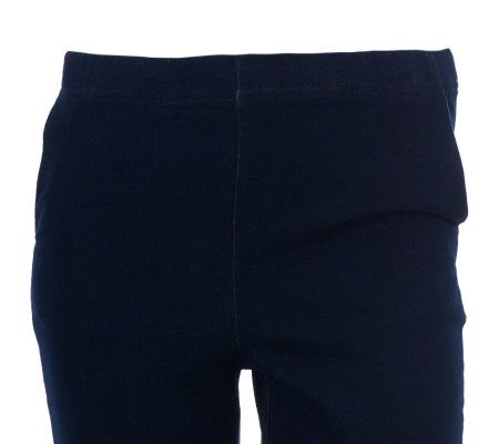 LOGO by Lori Goldstein Stretch Denim Pedal Pushers with Pockets