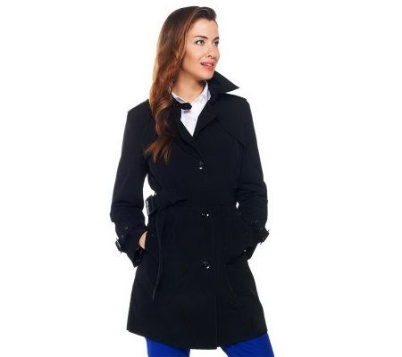 Joan Rivers All About Color Water Resistant Trench Coat - A230521