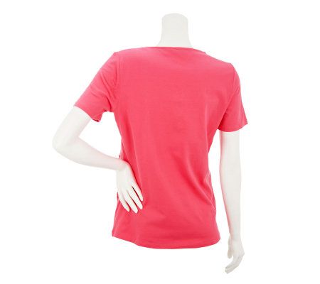 Liz Claiborne New York Short Sleeve T-shirt with Ruffle Detail