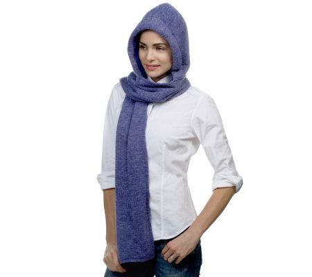 35 Degrees Below Marled Hooded Scarf w/Micro Fleece Lining - A93421
