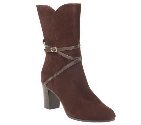 Isaac Mizrahi Live! Mid-Calf Boots with Strap Detail - A219322
