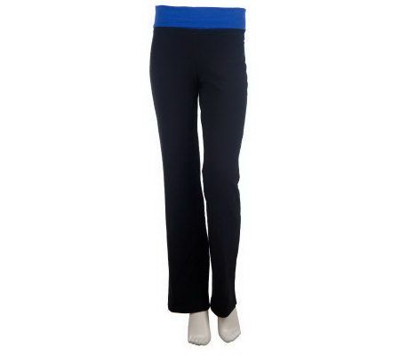 Women with Control Wide Waistband Foldover Bootcut Pants - A221422