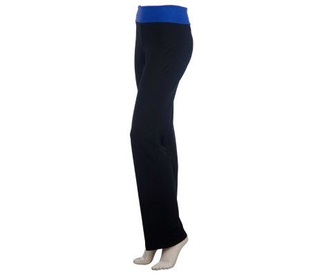 Women with Control Wide Waistband Foldover Bootcut Pants
