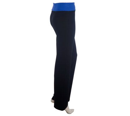 Women with Control Wide Waistband Foldover Bootcut Pants