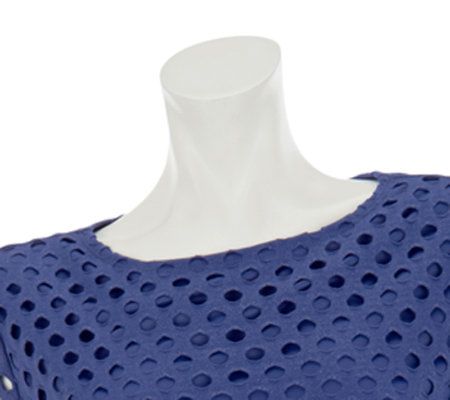 George Simonton Bateau Neck Eyelet Knit Tunic with Cami