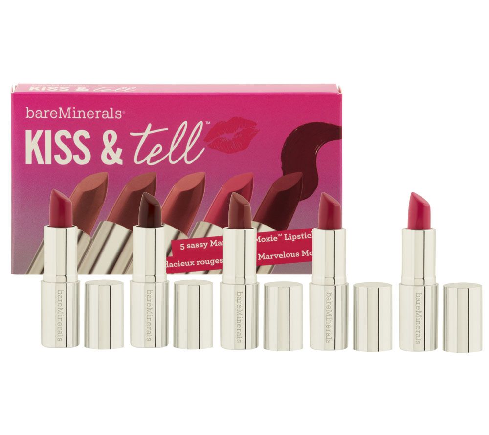 bareMinerals Kiss & Tell 5 Piece Mini Marvelous Moxie Lipstick Kit bareMinerals Kiss & Tell 5 Piece Mini Marvelous Moxie Lipstick Kit
