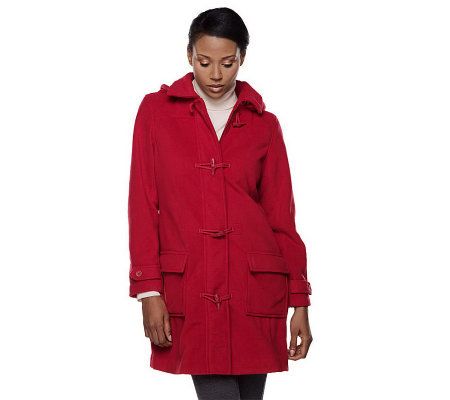 Denim & Co. Microfleece Fully Lined Toggle Coat w/ Removable Hood - A3122