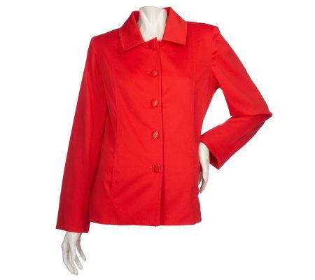 Susan Graver Cotton Sateen Fully Lined Jacket - A199623