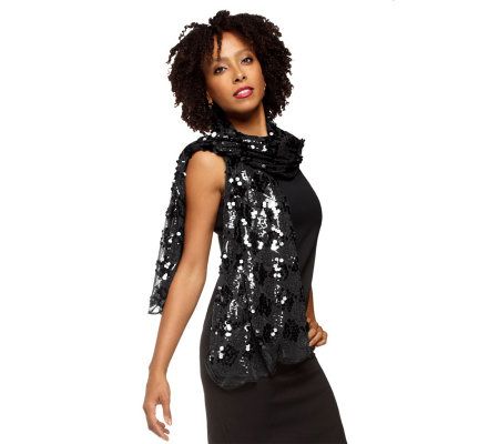 Joan Rivers Metallic Glam Sequin Scarf - A211123
